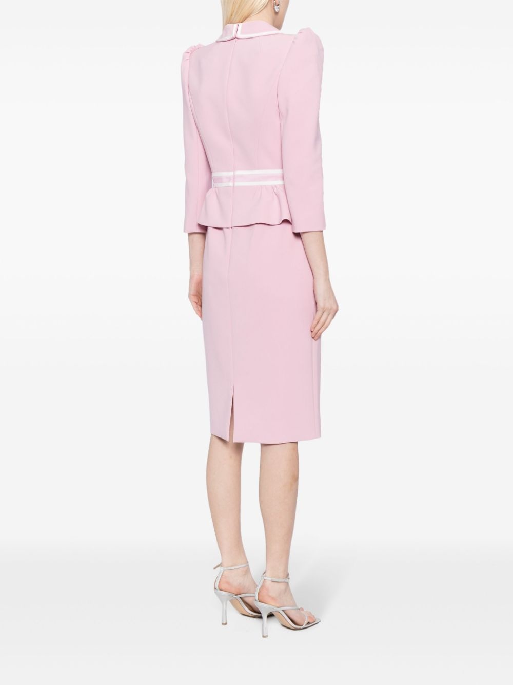 Honeybee peplum-waist midi dress - 4
