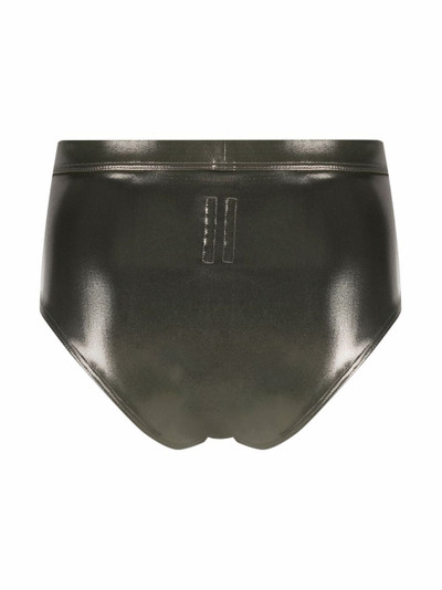 Rick Owens high-shine swimming trunks outlook