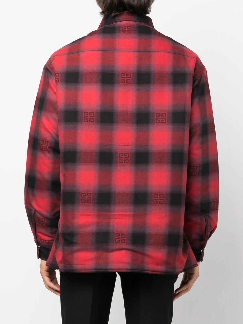 4G check-print padded shirt - 4