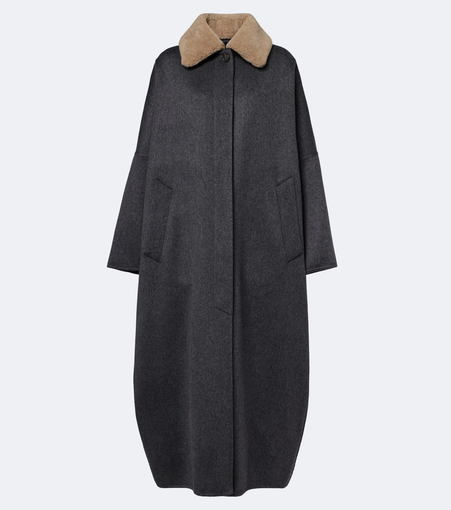 Shearling-trimmed cashmere coat - 1