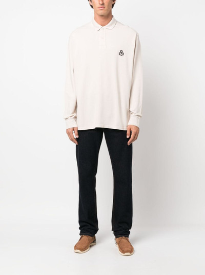 Isabel Marant logo-patch cotton polo shirt outlook