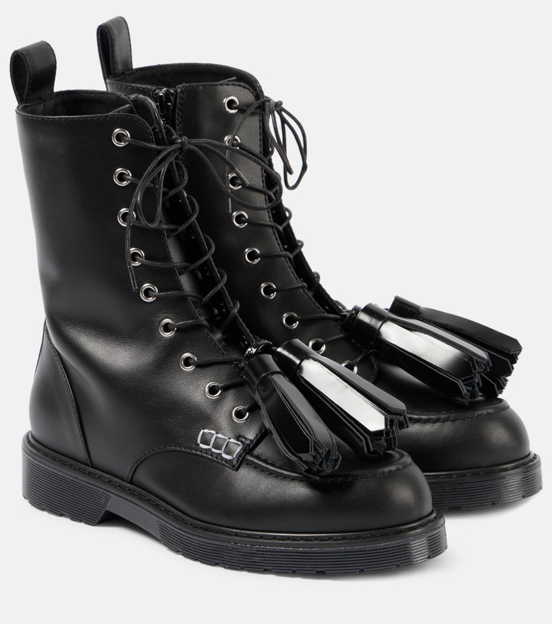 Leather combat boots - 1