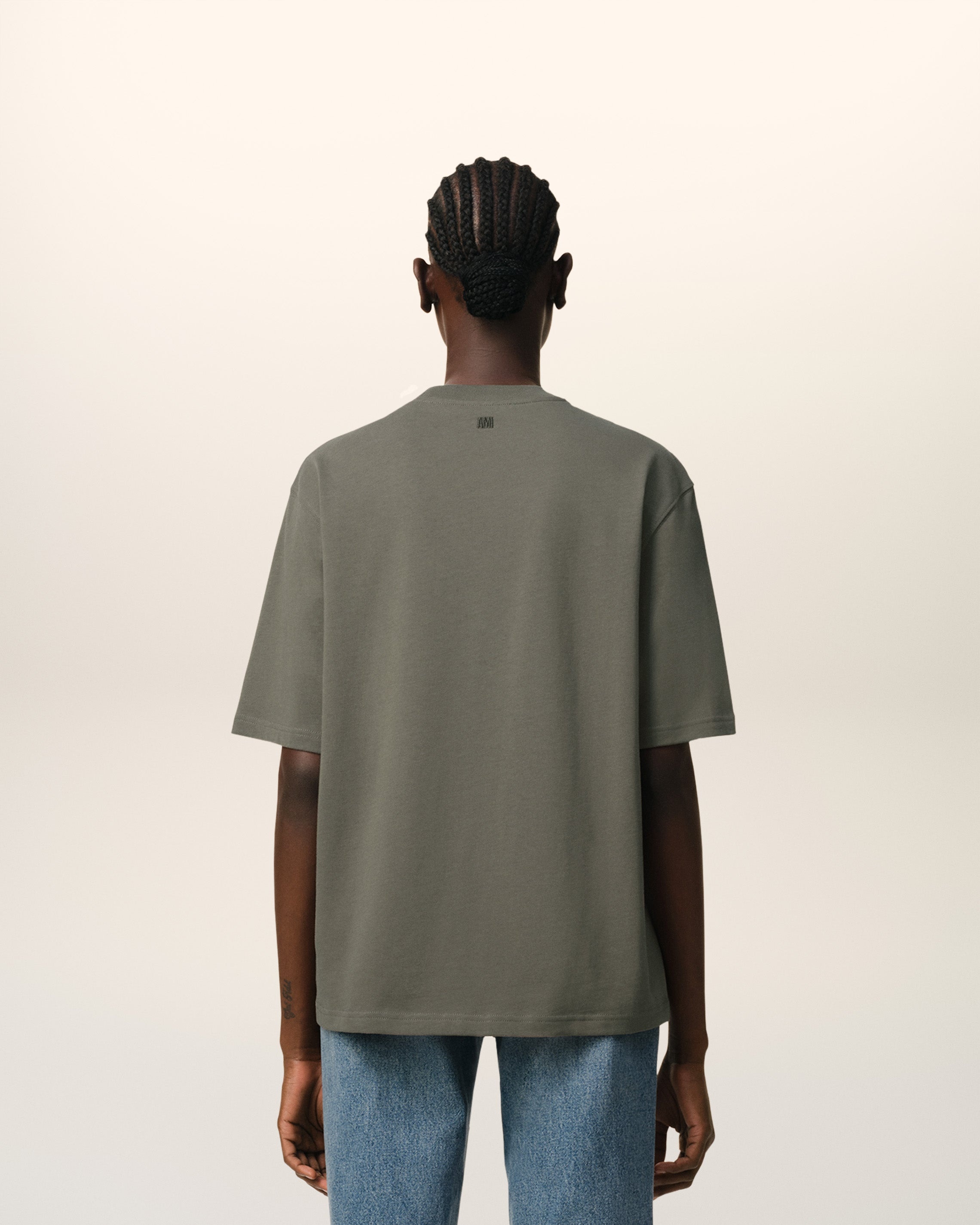 TAUPE COTTON TONAL AMI DE COEUR T-SHIRT - 5