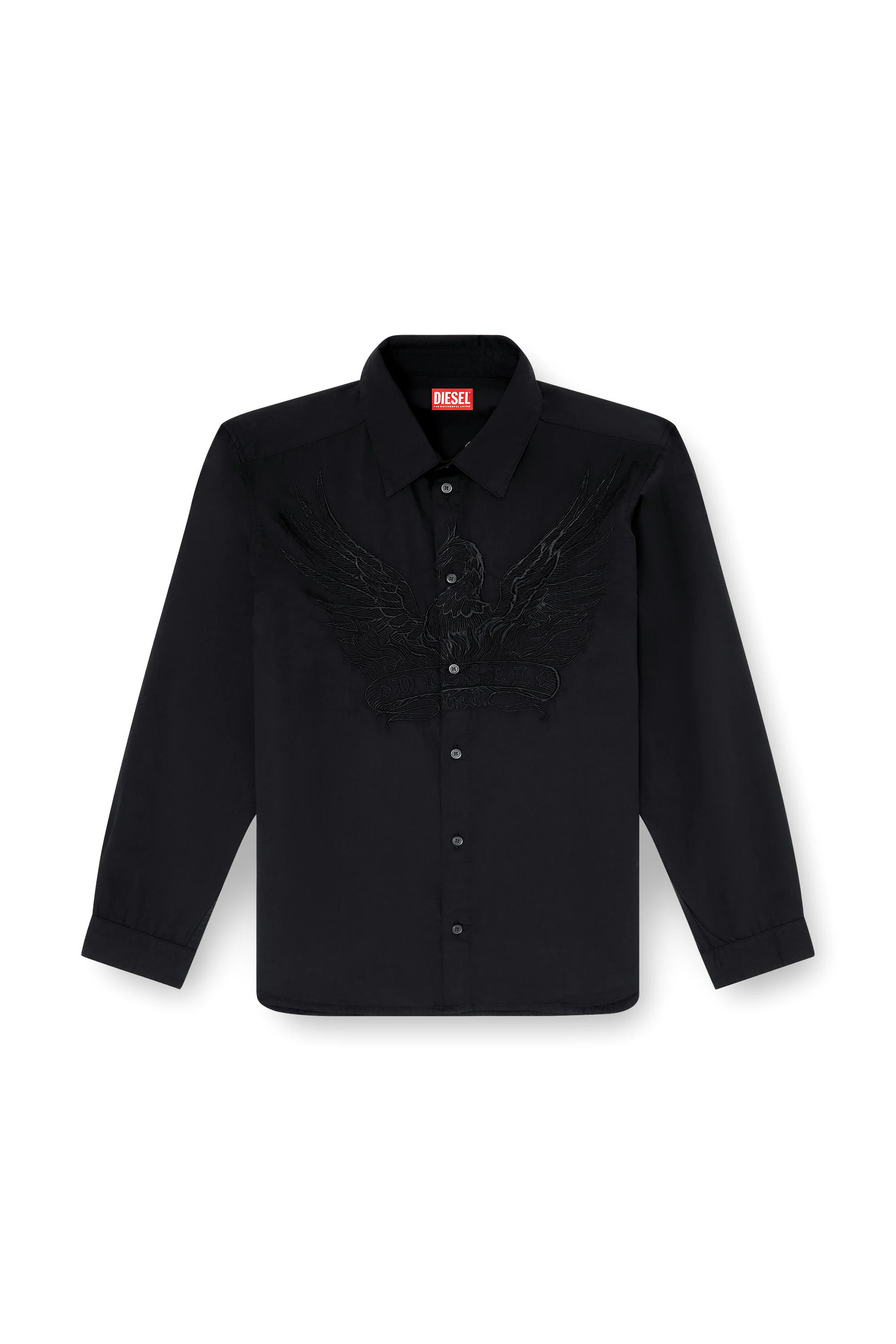 COTTON-CUPRO SHIRT WITH EMBROIDERED PATCH - 1