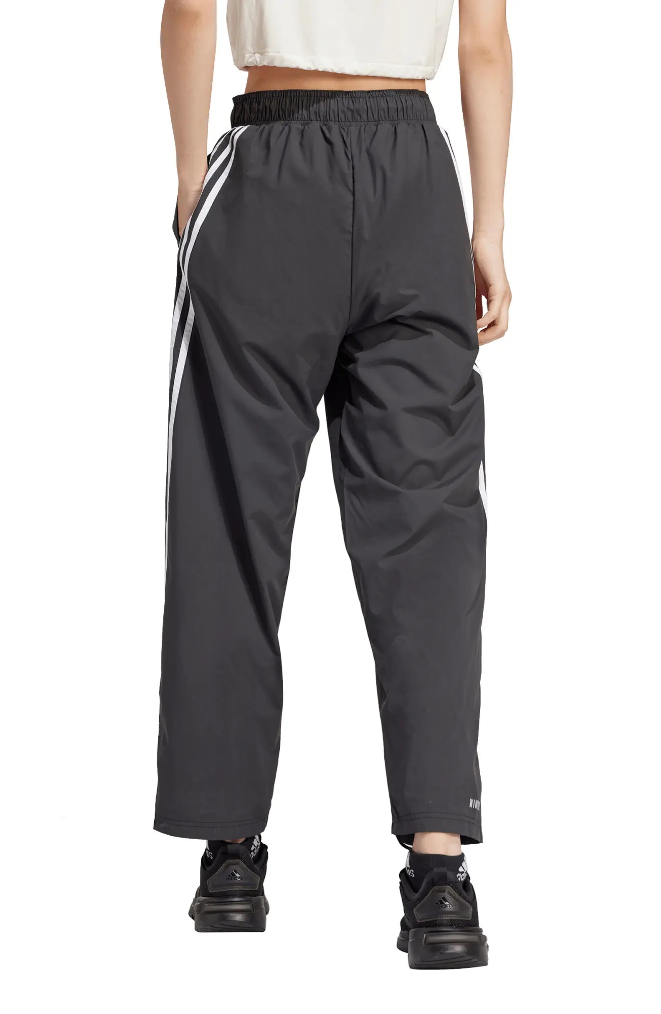 Future Icons 3-Stripes Recycled Polyester Ripstop Track Pants in Black/White - 2