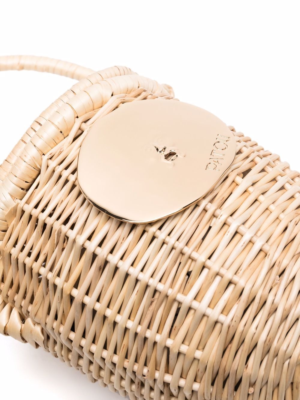 wicker-woven bucket bag - 4