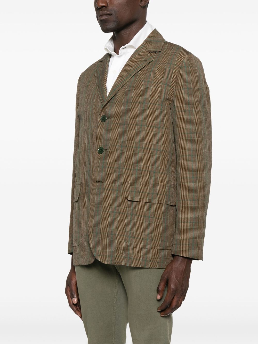 plaid-check blazer - 3