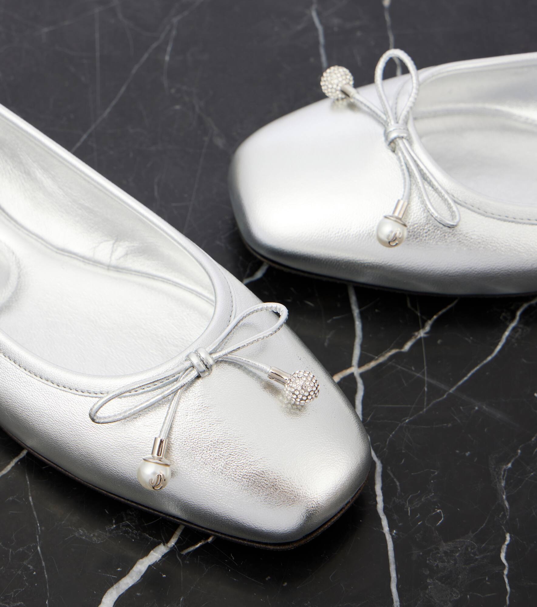 Elme metallic leather ballet flats - 6