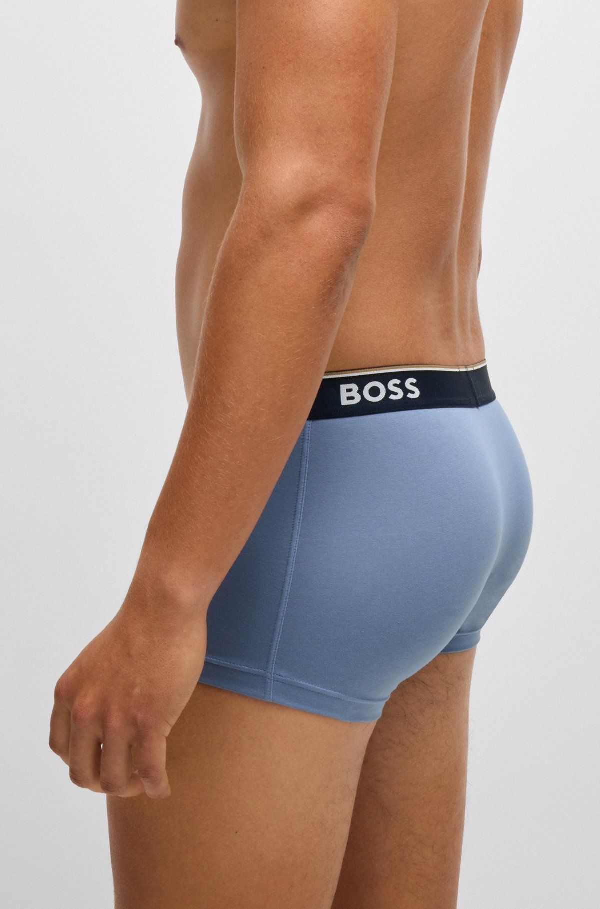 THREE-PACK OF STRETCH-COTTON TRUNKS WITH LOGO WAISTBANDS - 5