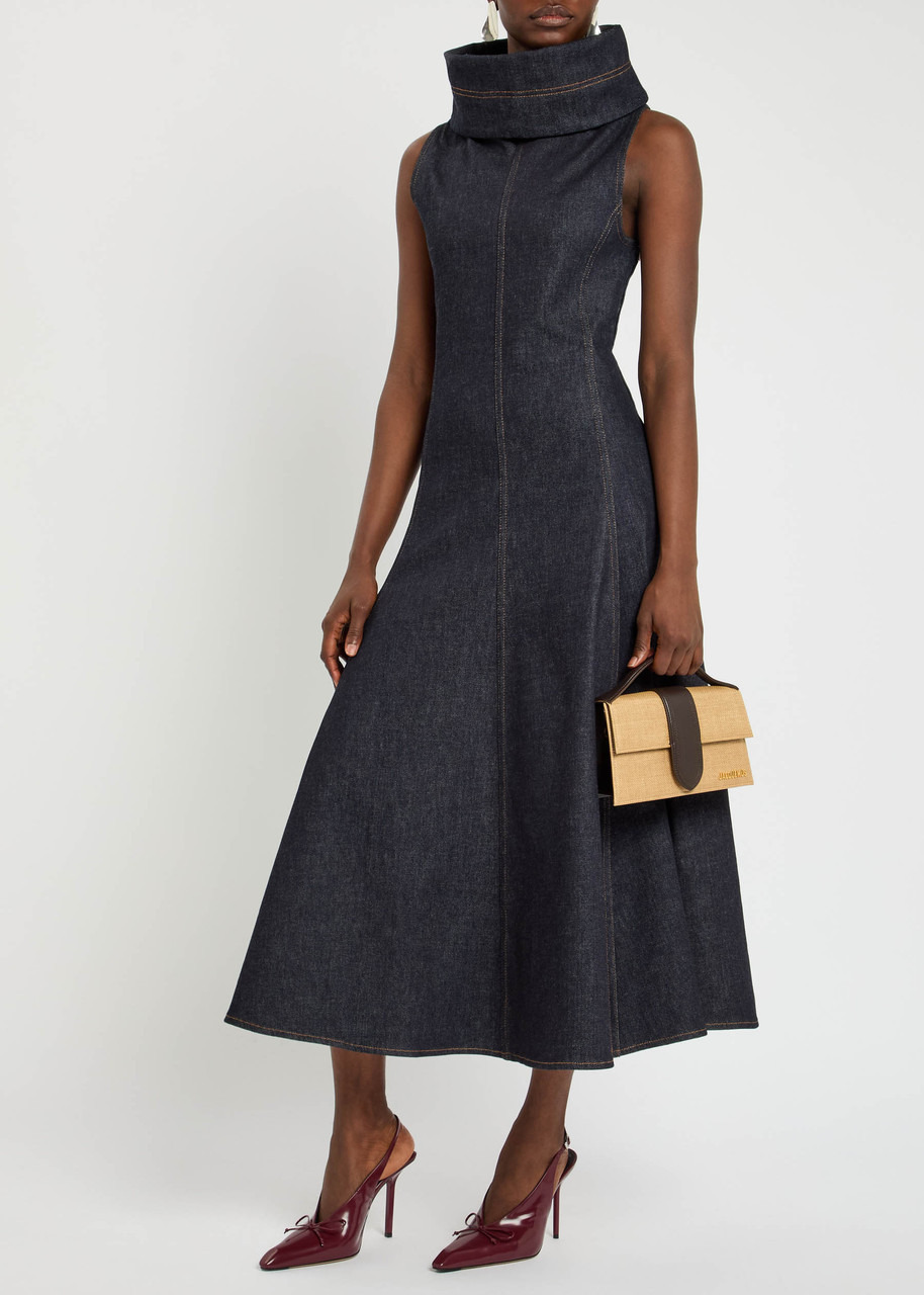 Jacquemus La Triangle De-nîmes Panelled Midi Dress - 4