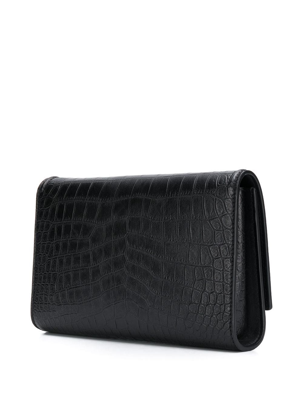 croc-effect handle-detail clutch bag - 3