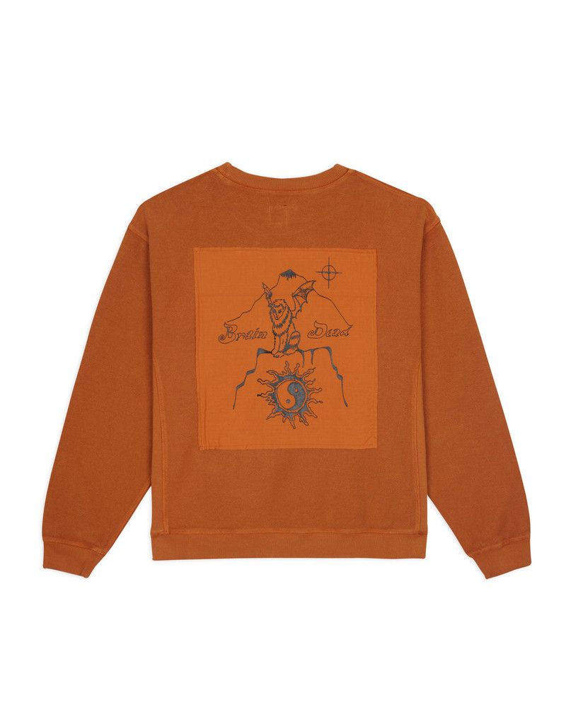 BRAIN DEAD Gargoyle Crewneck - Ochre / Light Brown outlook