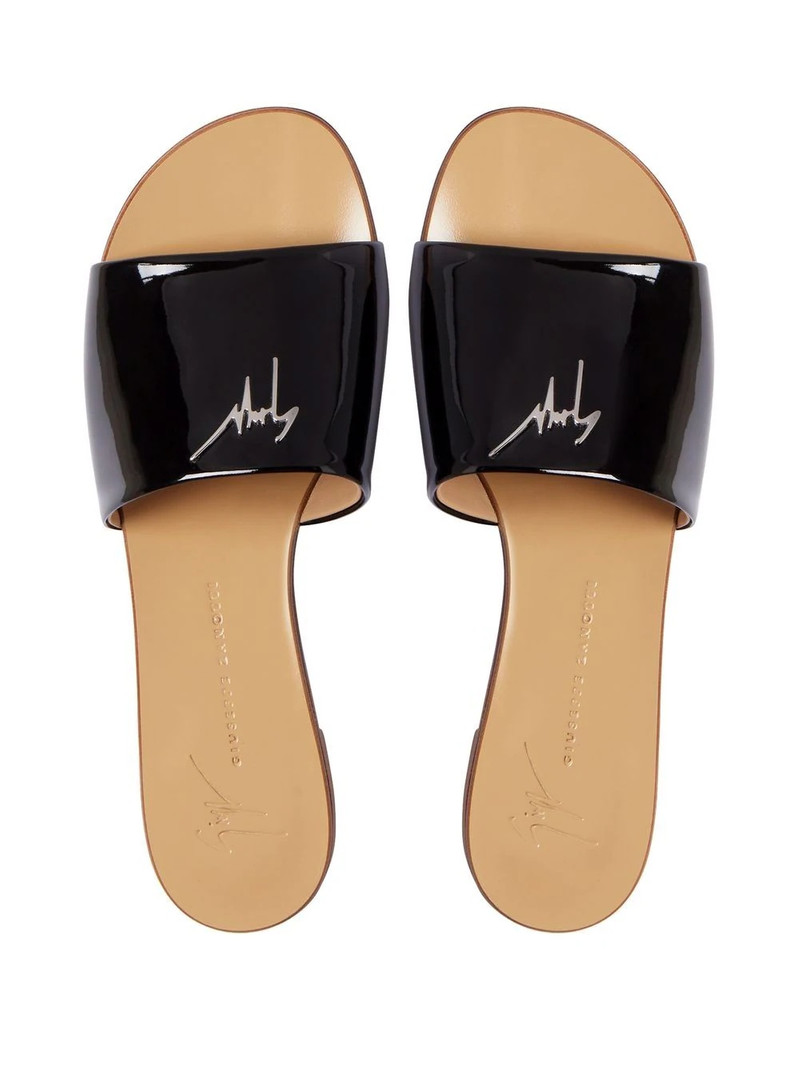 Shirley patent-effect slides 4