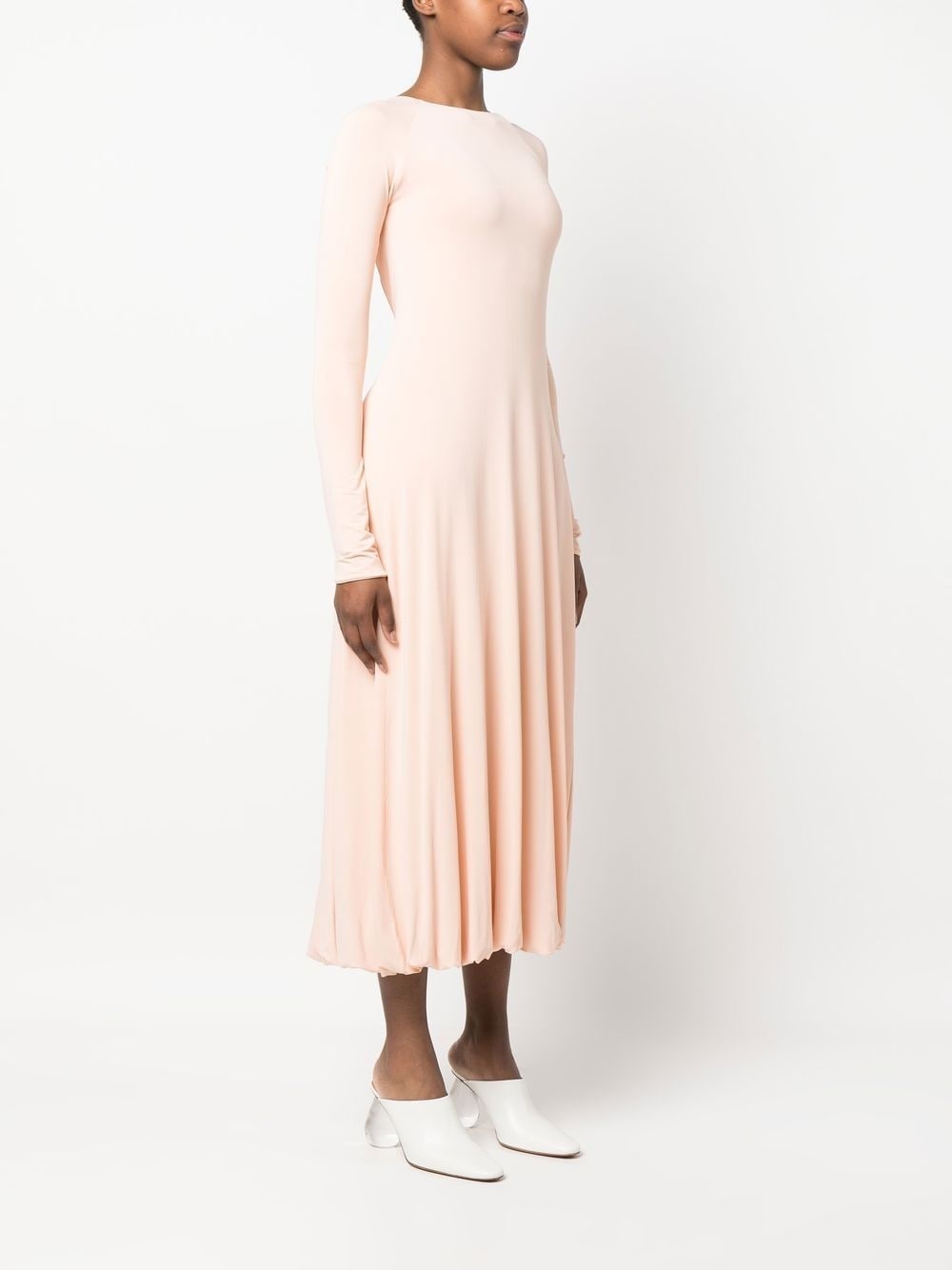 long-sleeved flared dress - 3