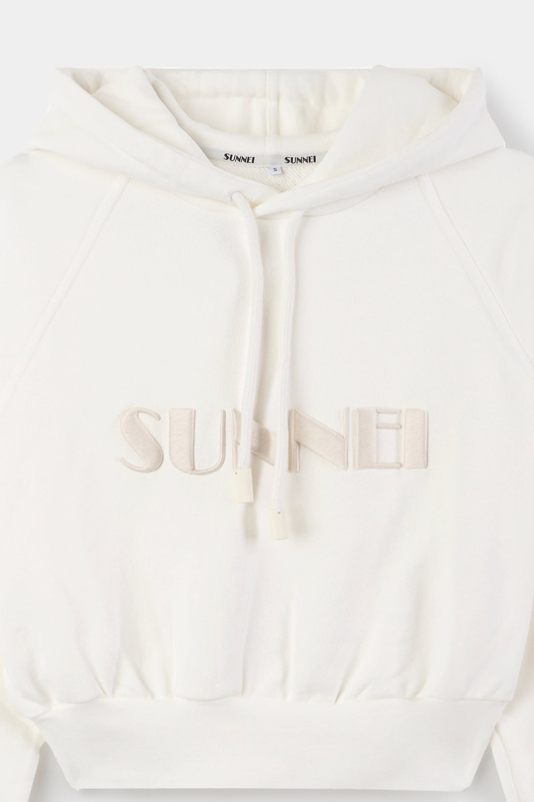 EMBROIDERED CROPPED HOODIE / dust - 3