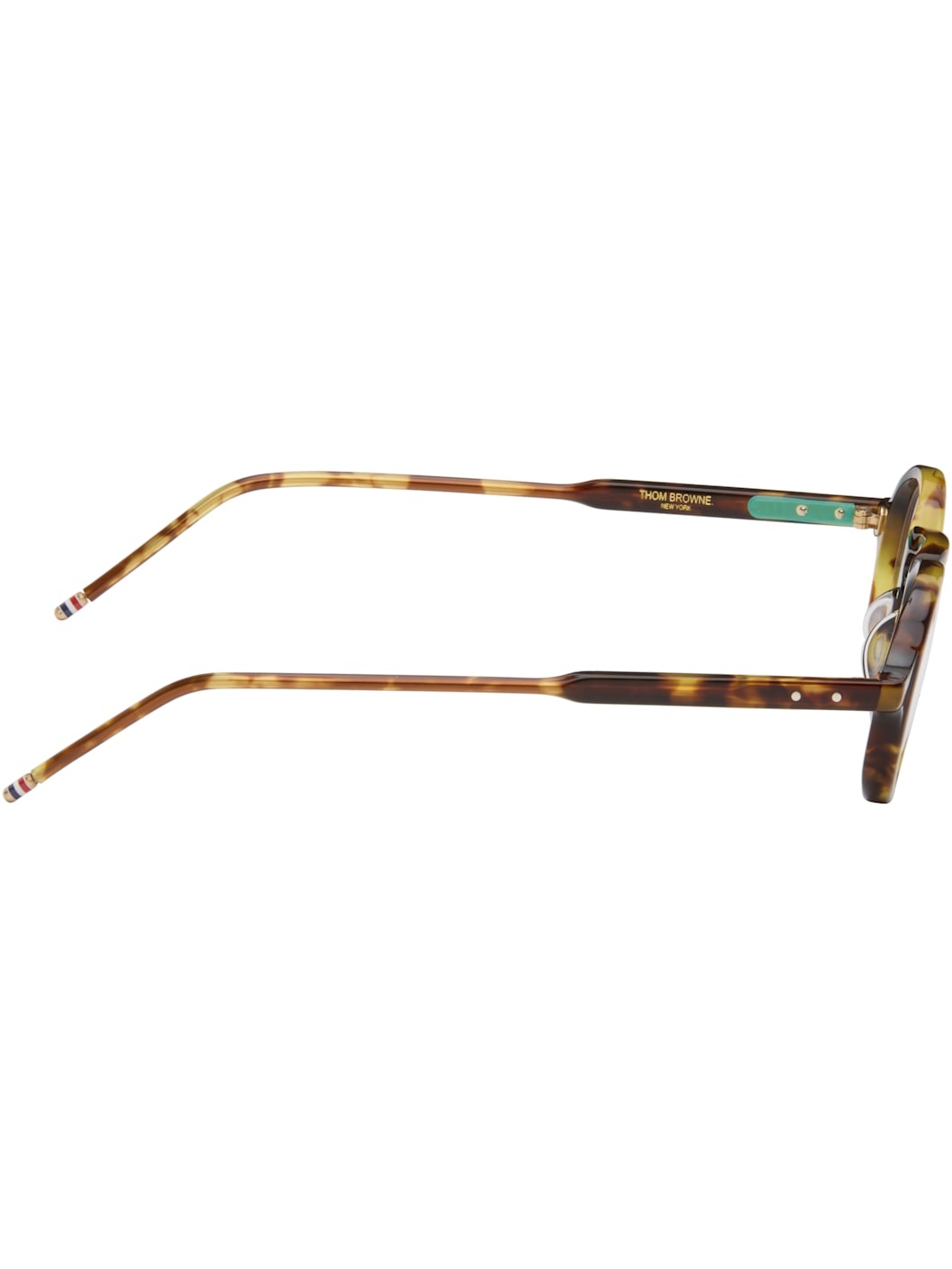 Beige & Brown Acetate Round Glasses - 2