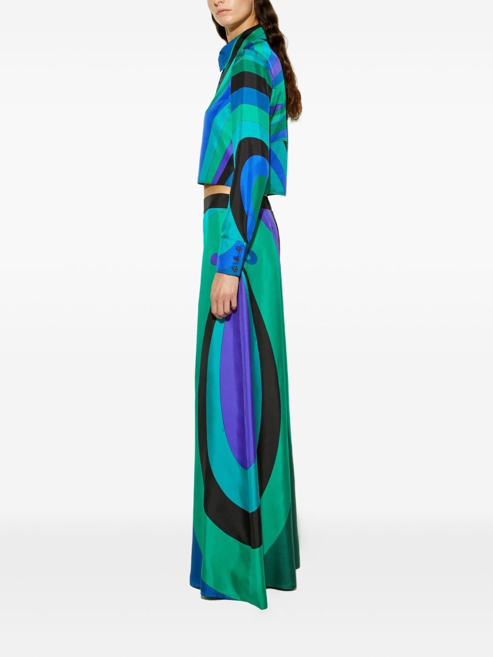 Maddalena-print wide-leg trousers - 3