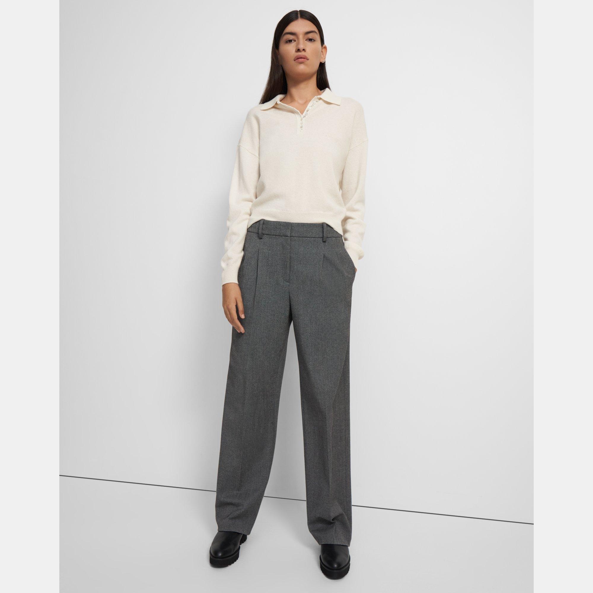 Pleated Wide-Leg Pant in Soft Twill - 3