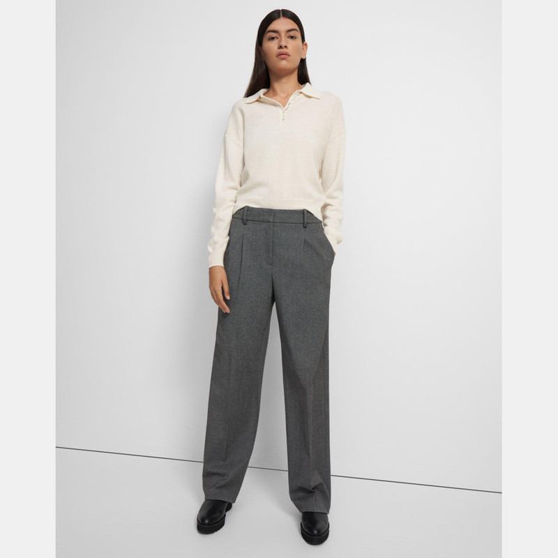 Pleated Wide-Leg Pant in Soft Twill 3