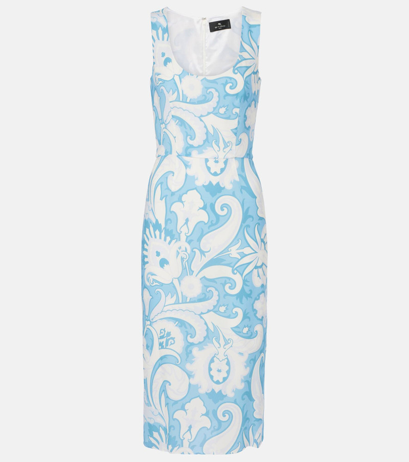 paisley-print 미디 드레스 - 1