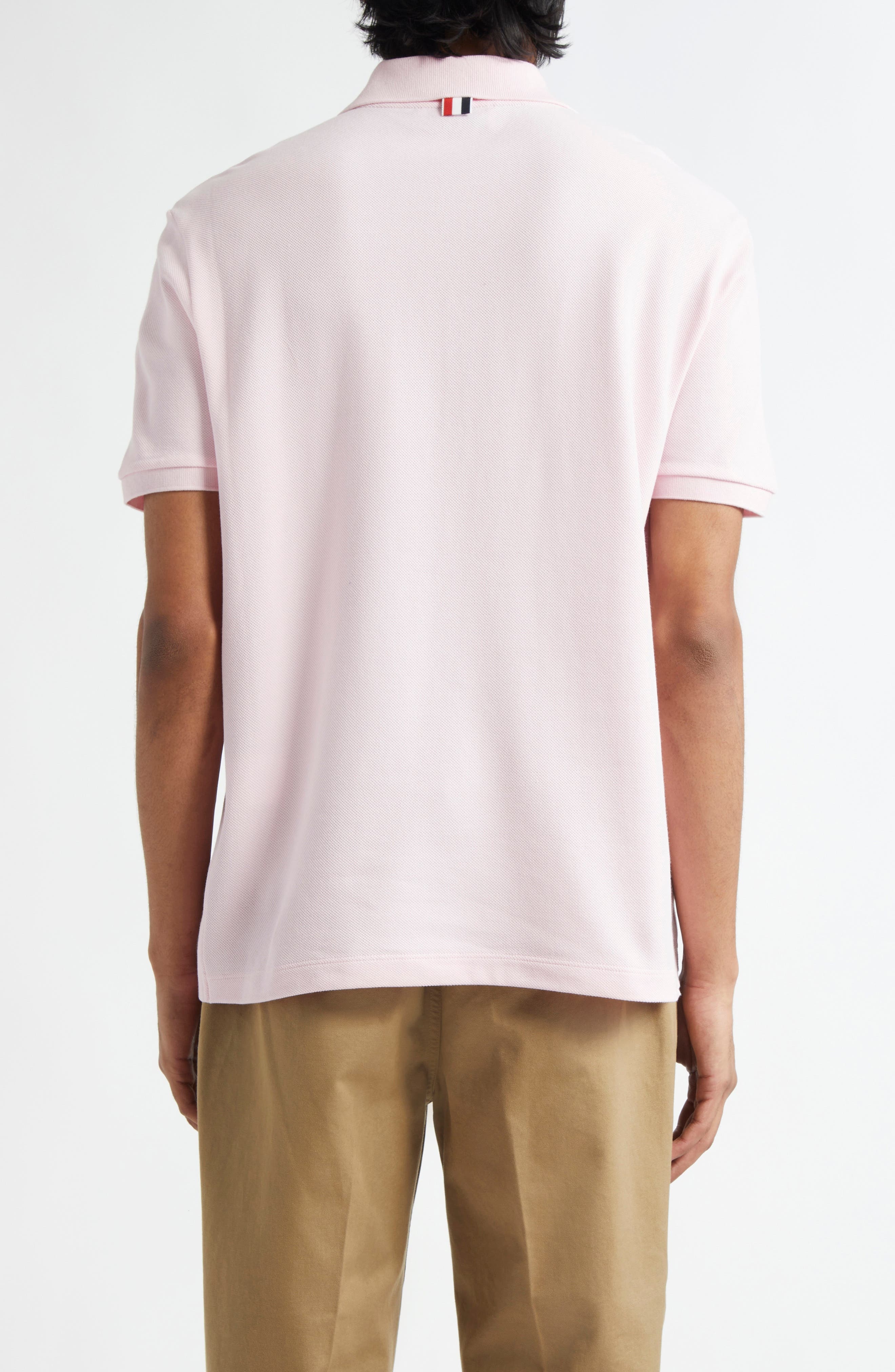 Thom Browne 4-Bar Cotton Piqué Polo in Light Pink at Nordstrom - 3