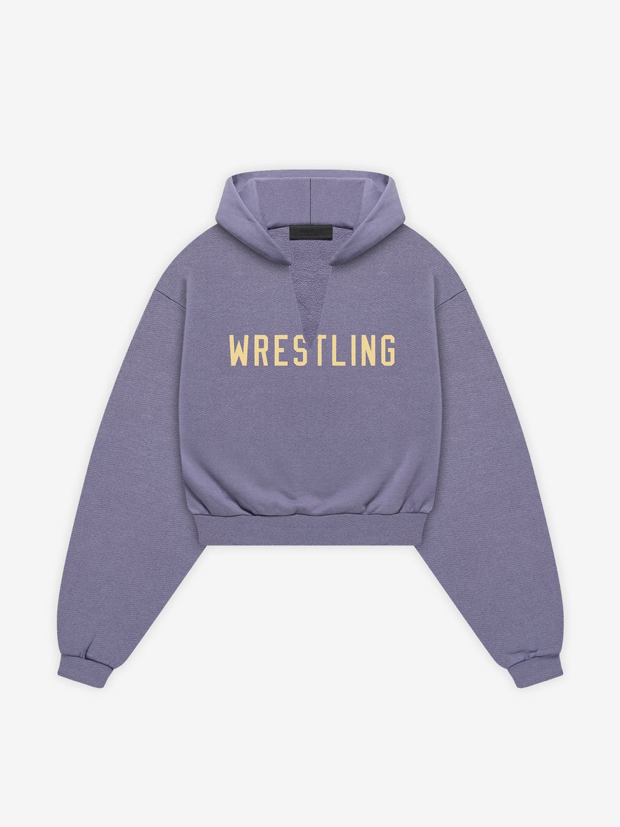 Womens Heavy Fleece Cropped V-Neck Hoodie - 1