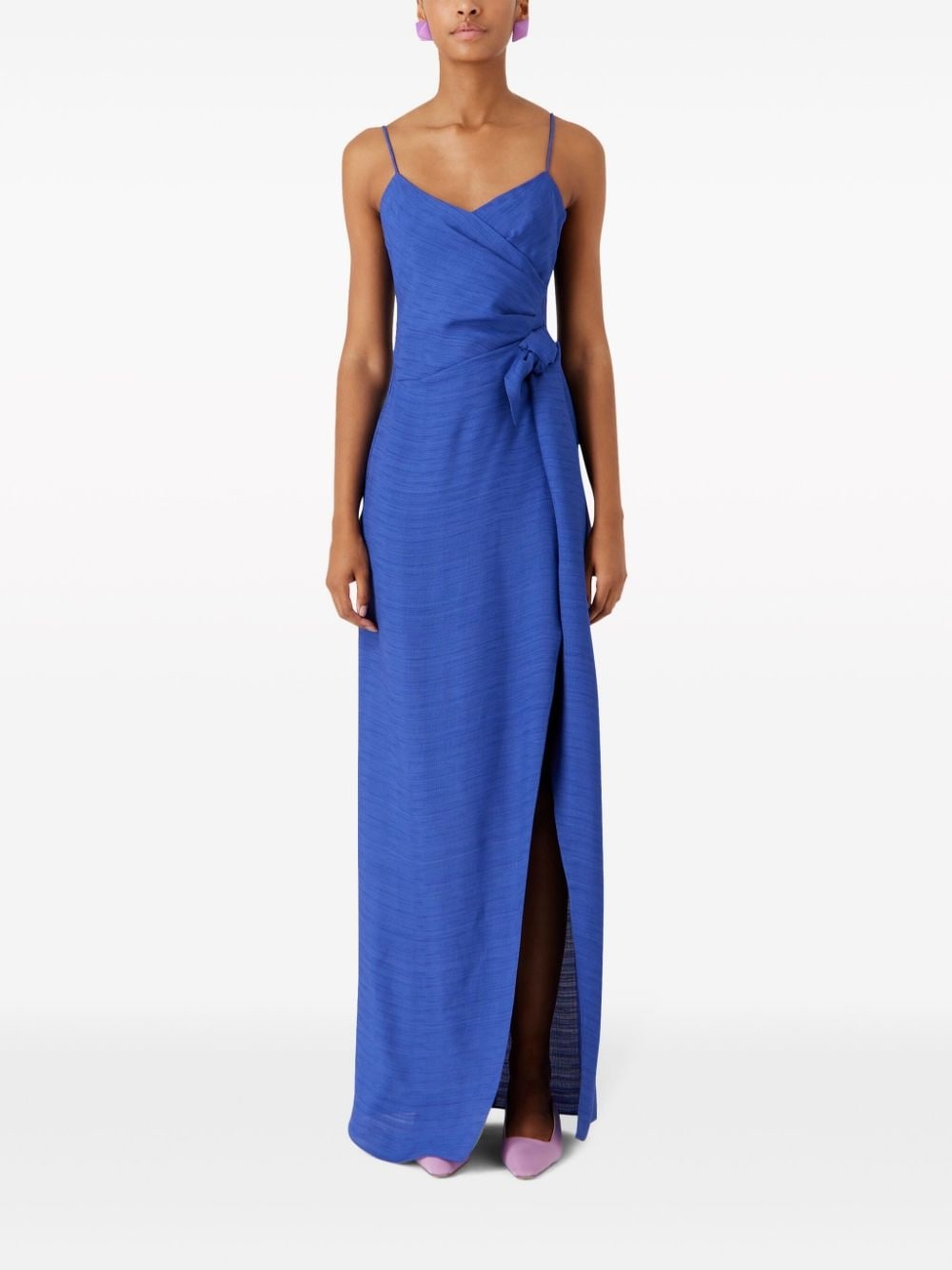 knotted V-neck gown - 2