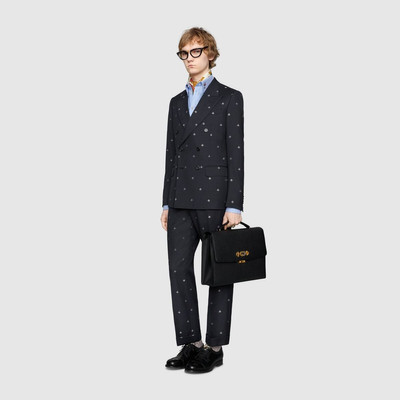 GUCCI New Signoria bees wool gabardine suit outlook