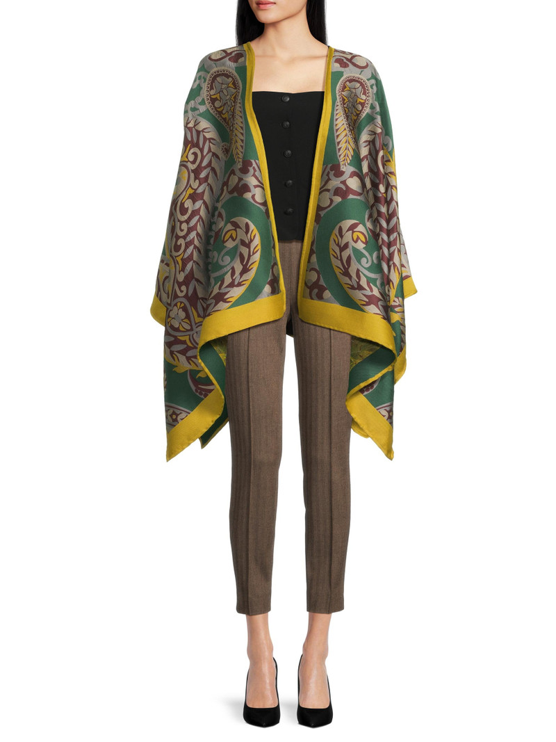 Women's Jacquard Wool-Blend Cape - Stampa F Do Verde 3