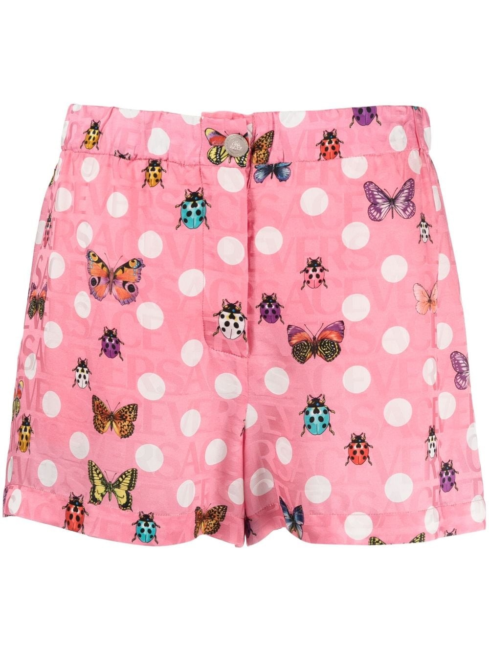 Butterflies-print silk-blend shorts - 1