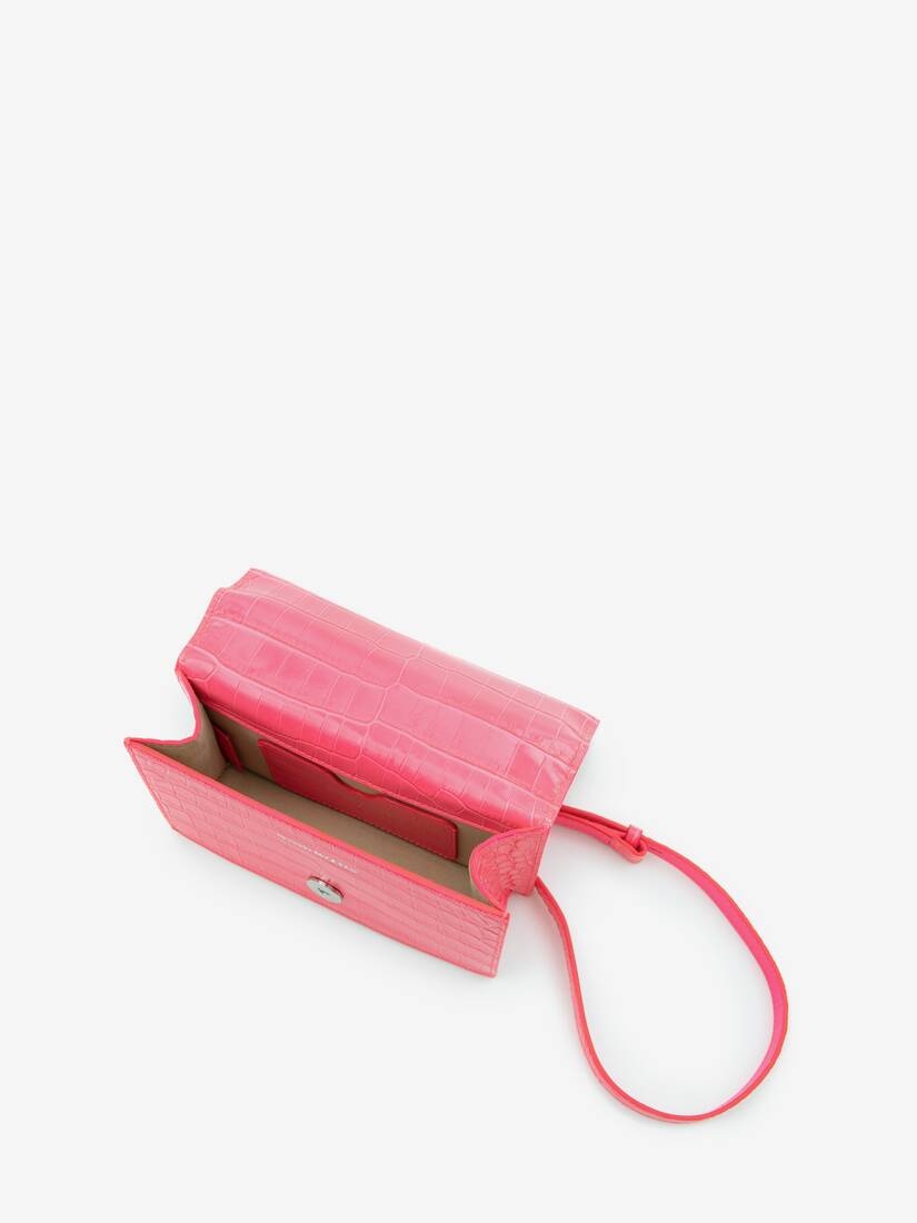 Mini Jewelled Satchel in Neon Pink - 4