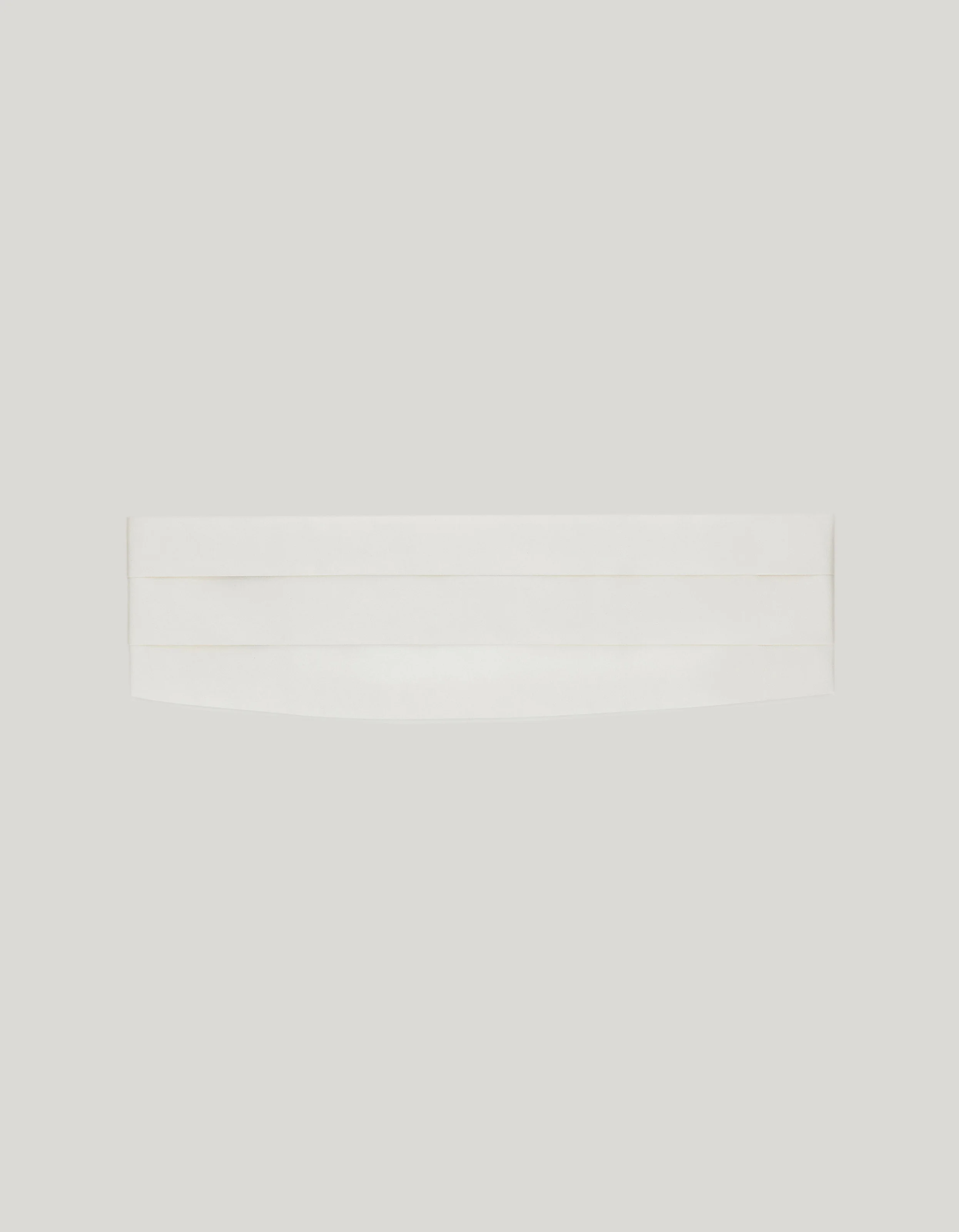 WHITE SILK CUMMERBAND - LARGE - 1