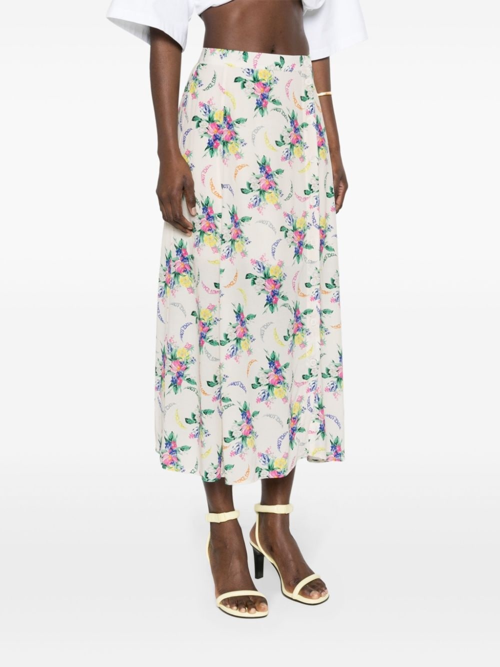 June floral-print midi skirt - 3