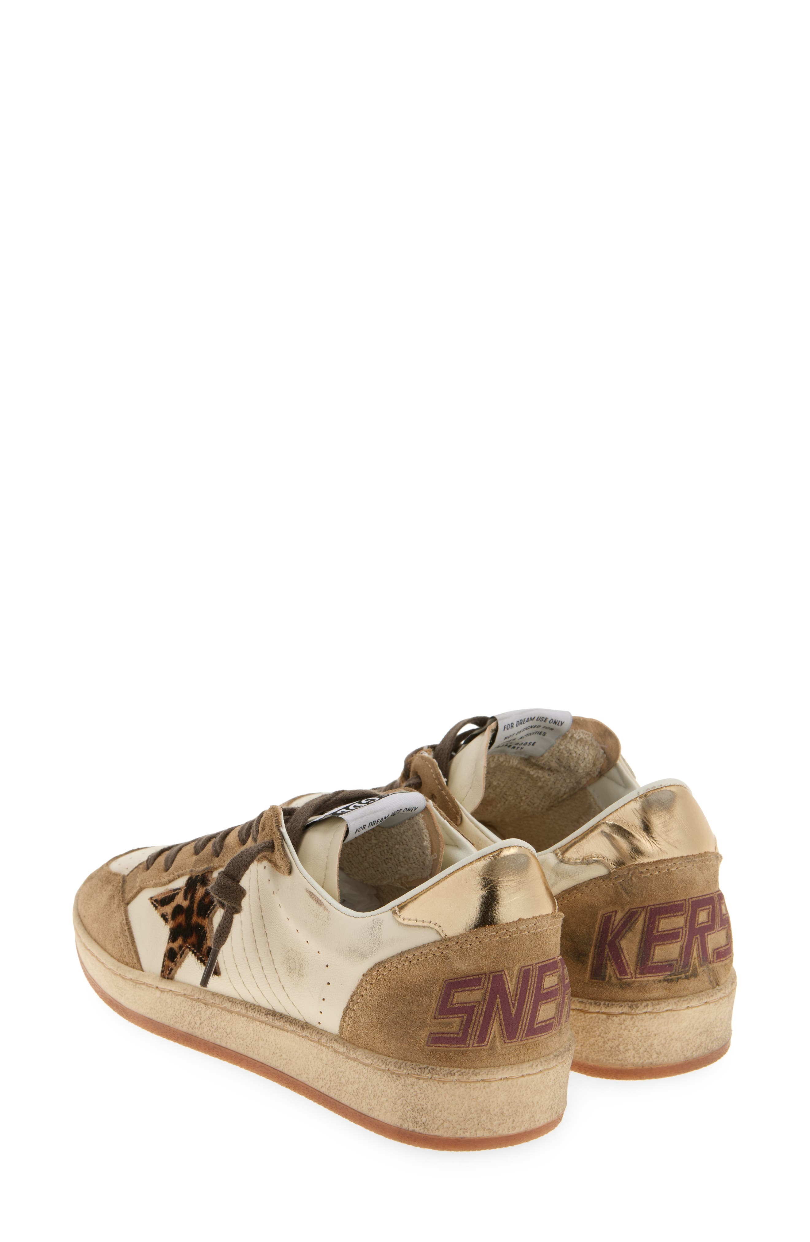 Golden Goose Ball Star Sneaker in White/Brown/Gold at Nordstrom - 2