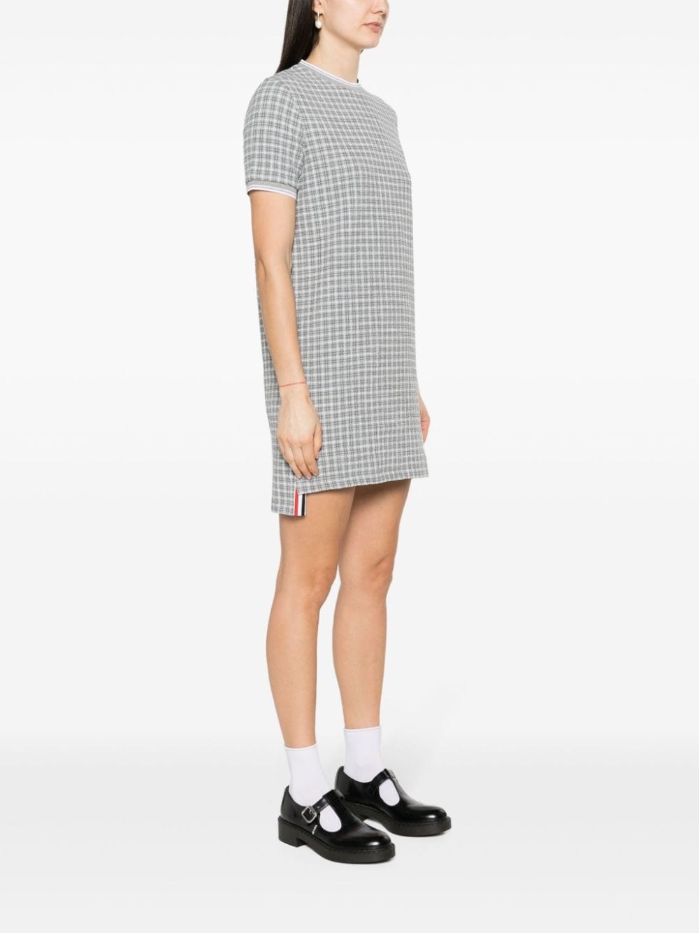 checked tweed dress - 3