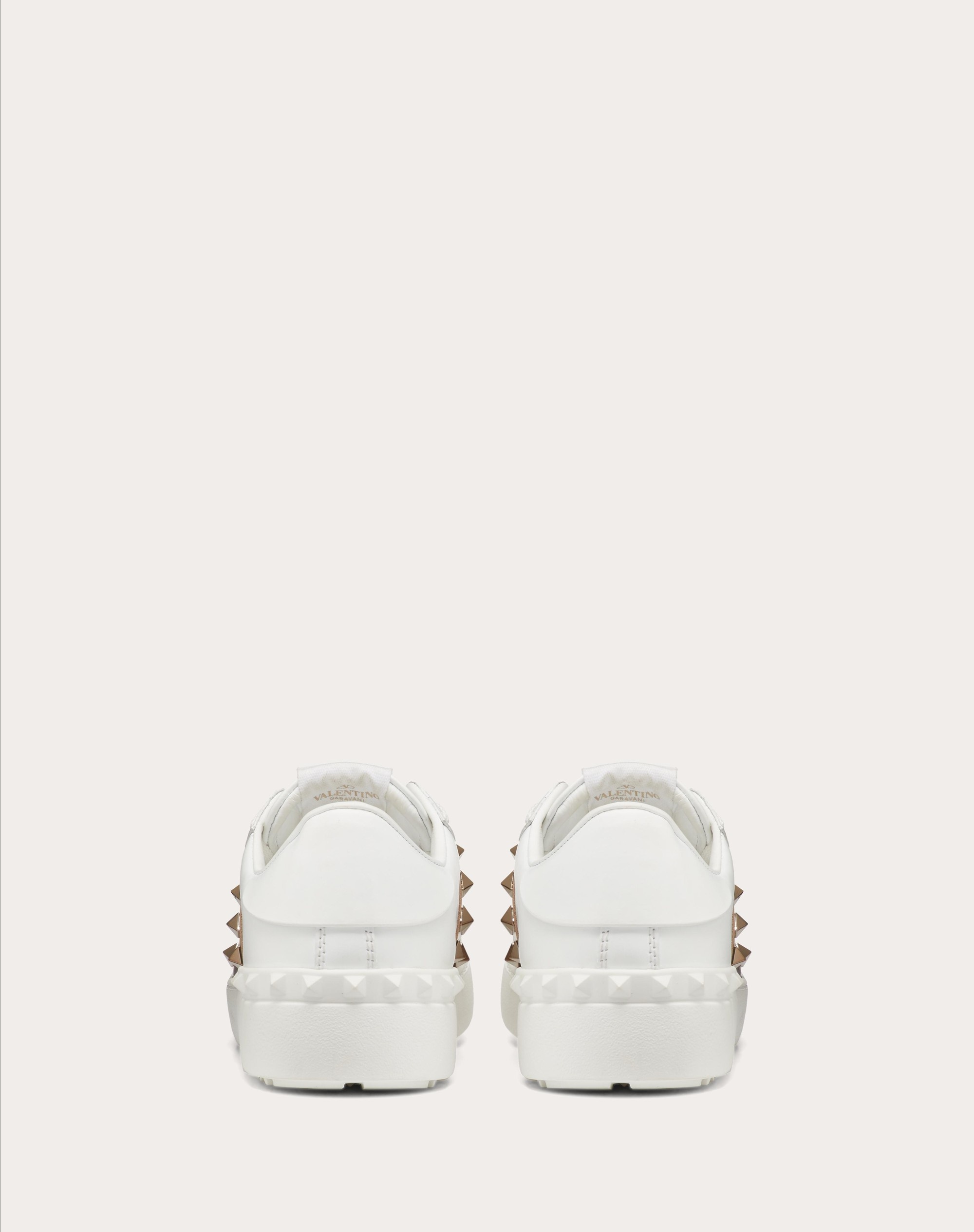 ROCKSTUD UNTITLED SNEAKER IN CALFSKIN LEATHER WITH METALLIC STRIPE - 3