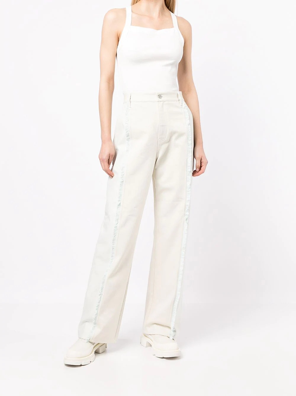 Frayed Two Tone wide-leg jeans - 2