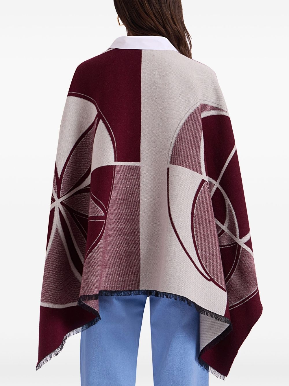 logo-print cape - 3
