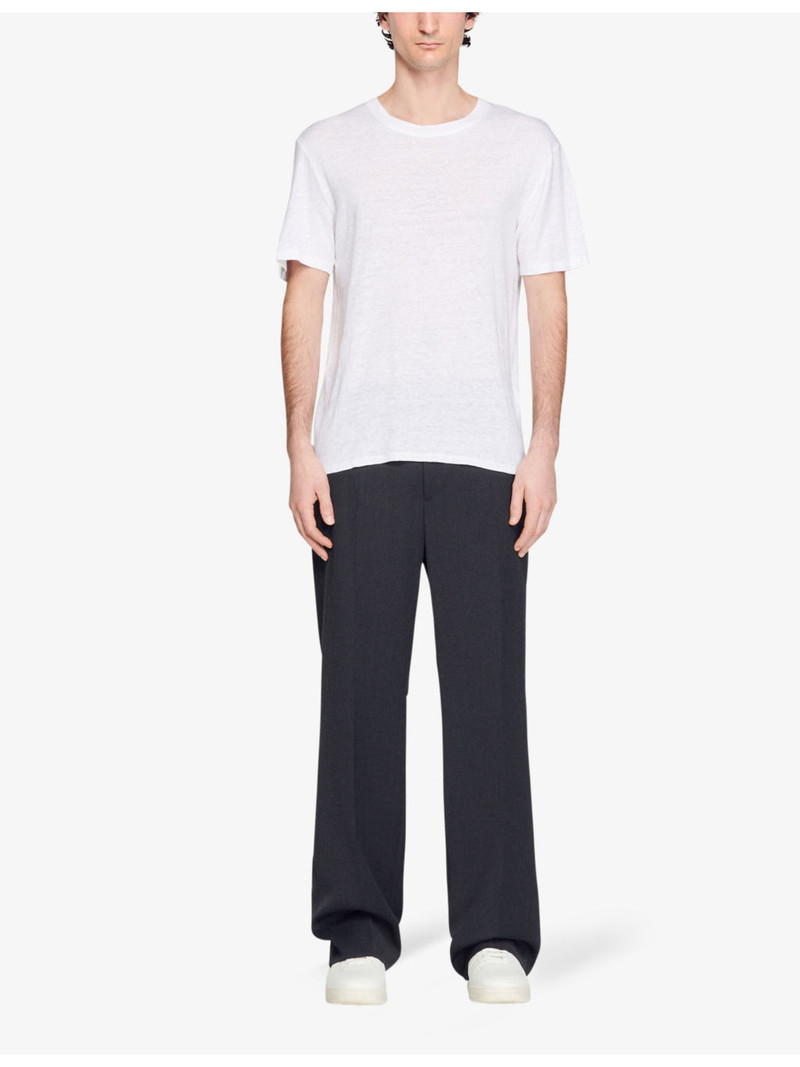 Crewneck linen-jersey T-shirt 1