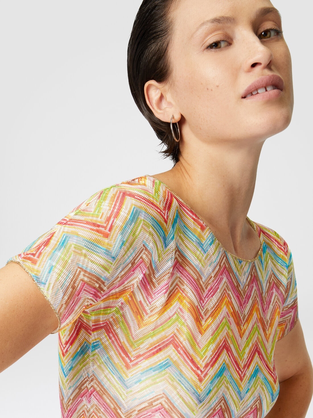 Printed tulle crop top - 5