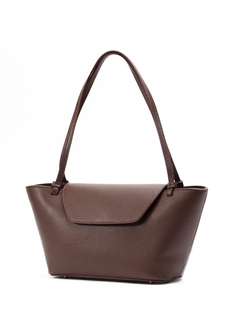 Elleme Courrier Tote Pebbled Leather Dark Brown outlook