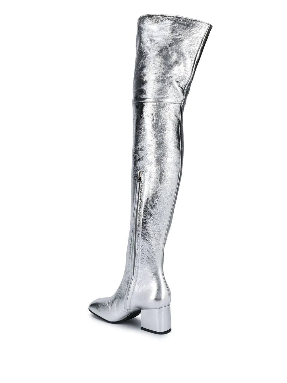 metallic thigh-high boots - 3