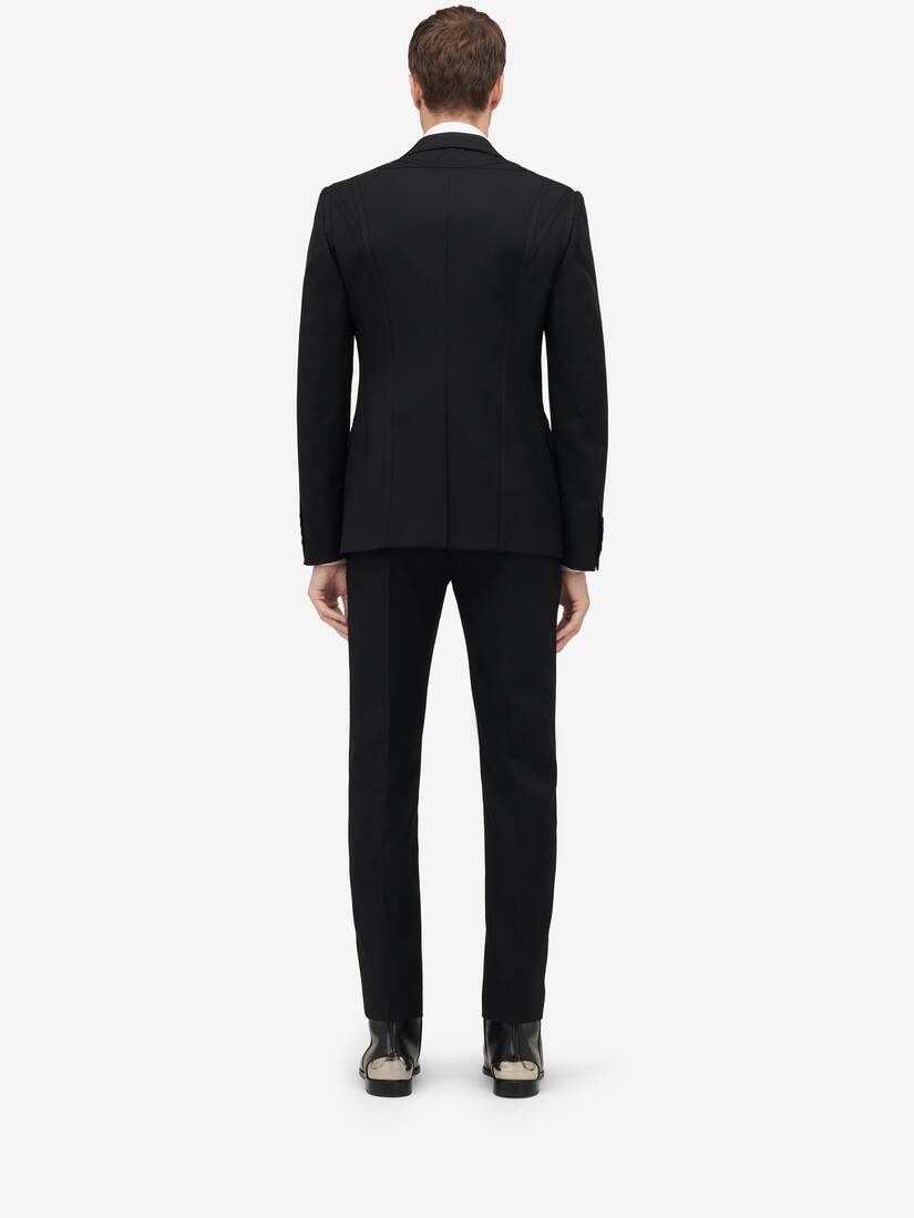 Men's Harness Single-breasted Jacket in Black - 4