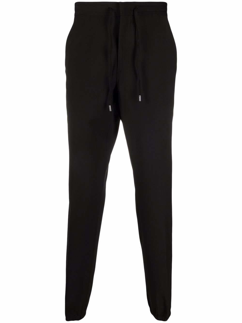 drawstring-waist straight leg trousers - 1