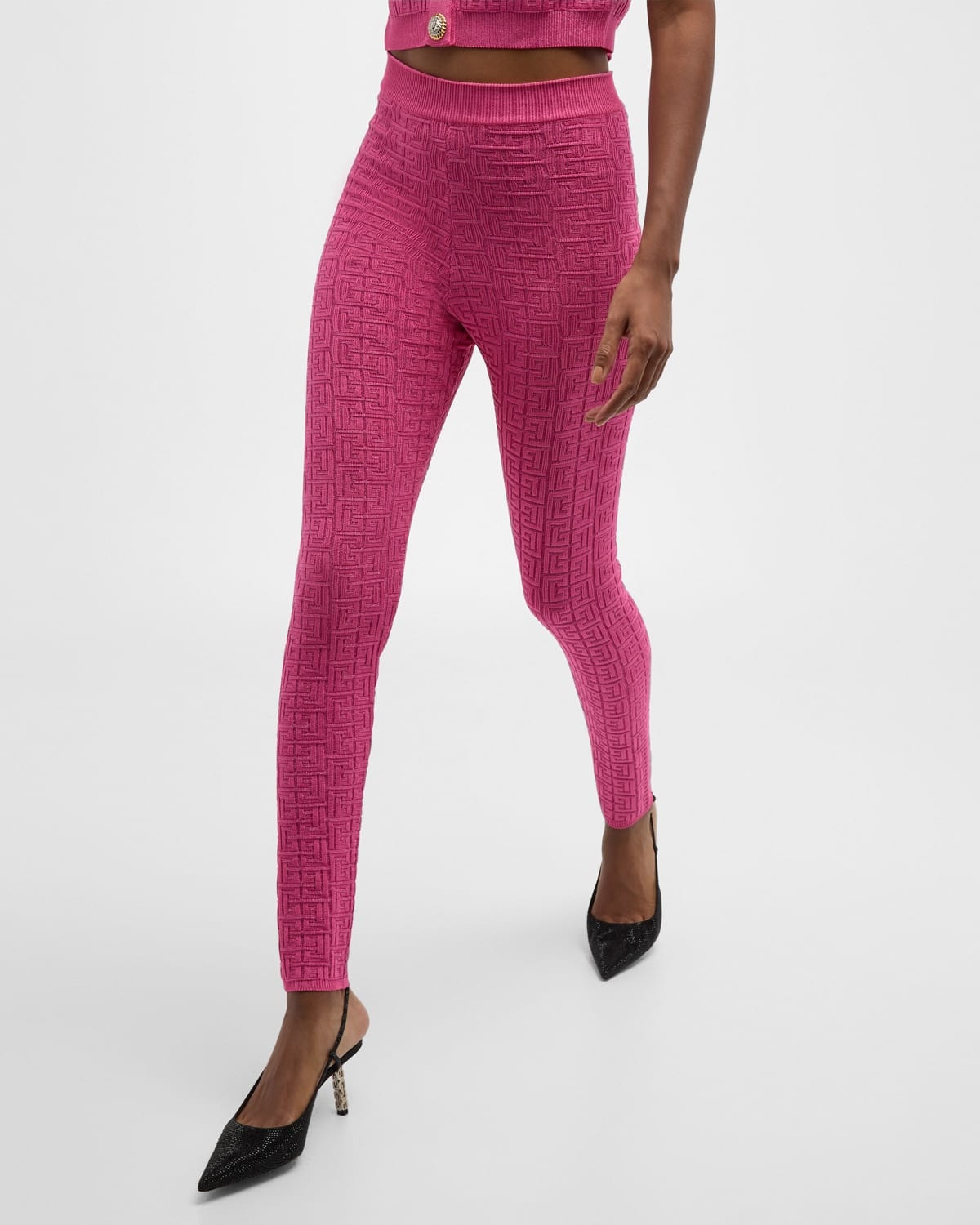 Monogram Knit Leggings - 6