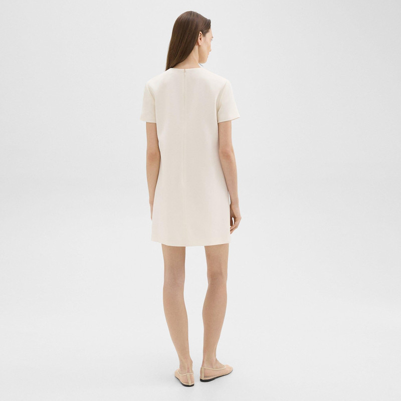 Theory Short-Sleeve Mini Dress in Striped Admiral Crepe outlook