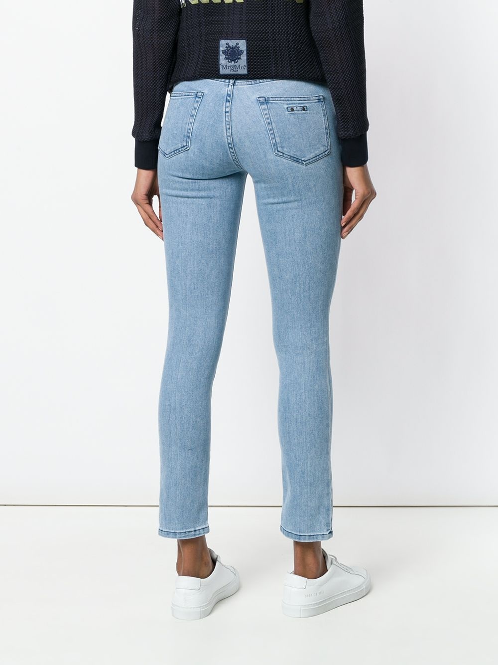 patched cropped skinny jeans - 4