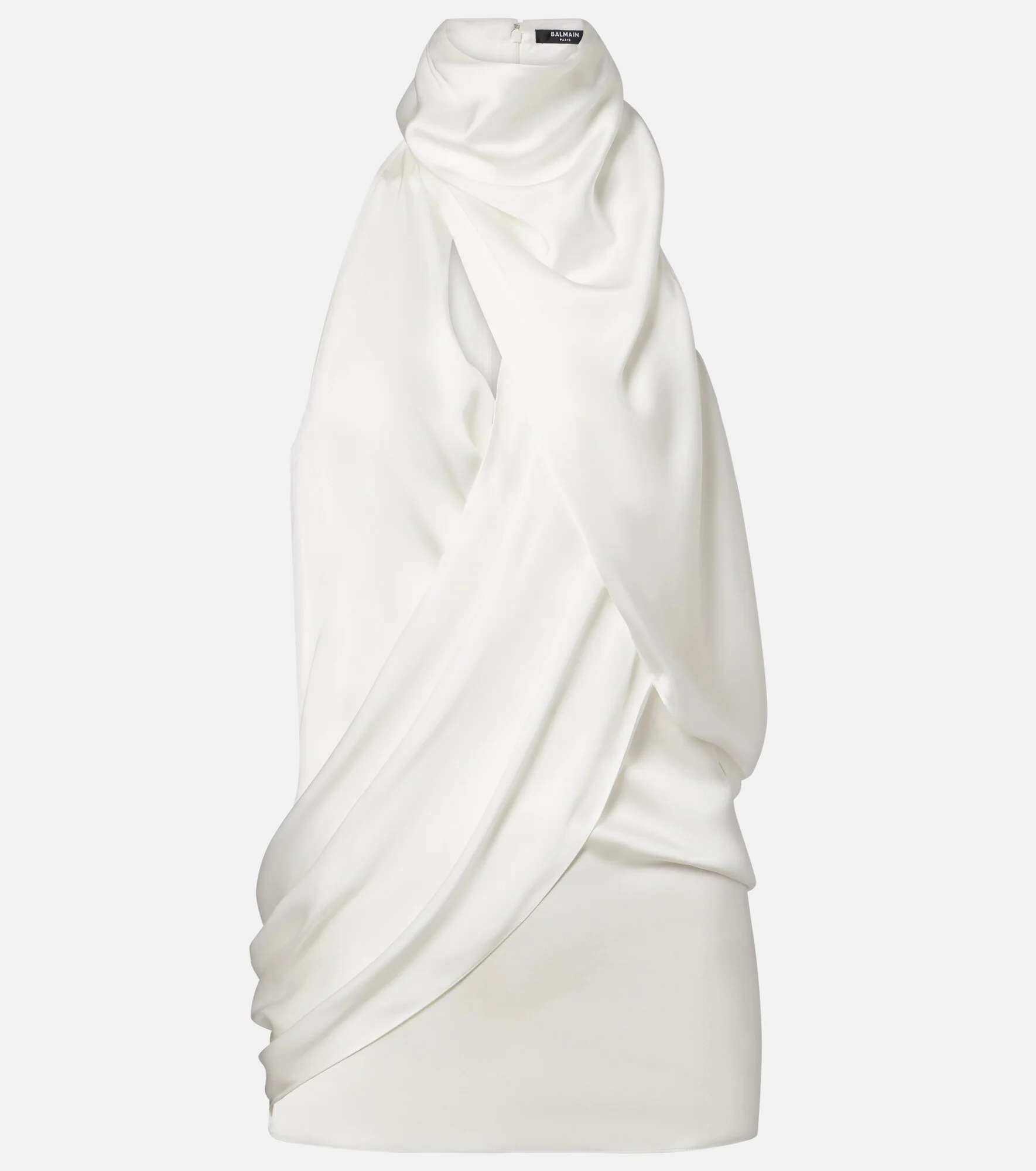 Draped halterneck silk top - 1