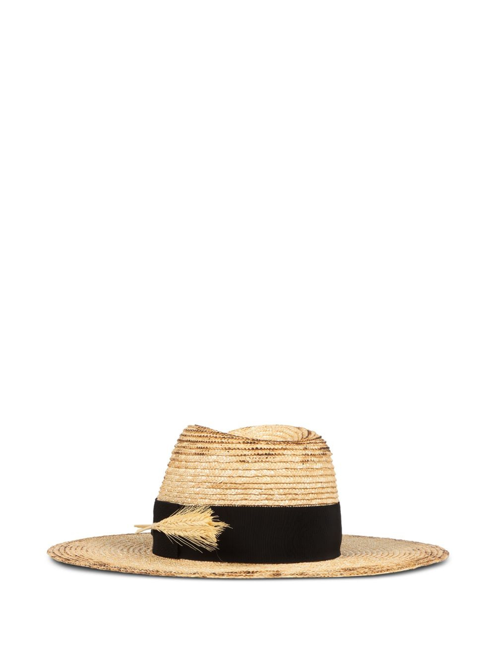 wheat-embellished raffia fedora hat - 3