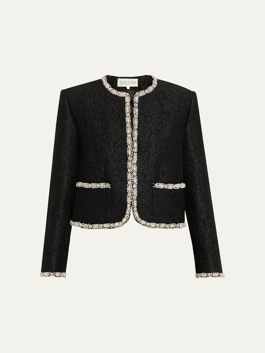 Luma Crystal Rose Brocade Jacket - 1